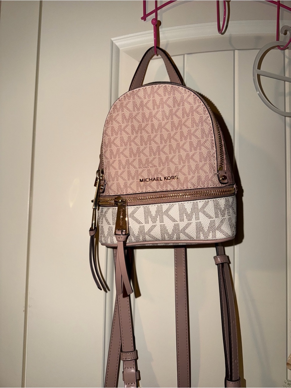 Michael Kors Two-Tone Pink & Ivory Mini Backpack
